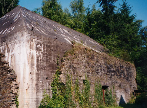 Ruinene av bunker i boligen "Adlerhorst"