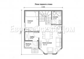 Rimelige europeiske hus 6x7 med en uvanlig toetasjes karnapp