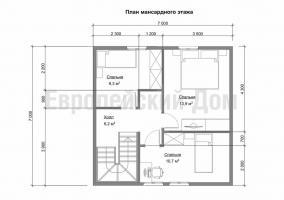 Rare trehus 10x8 med tre soverom og terrasse