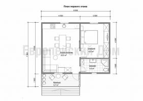 Koselige ett-etasjes hus 6x8 for par som elsker ensomhet