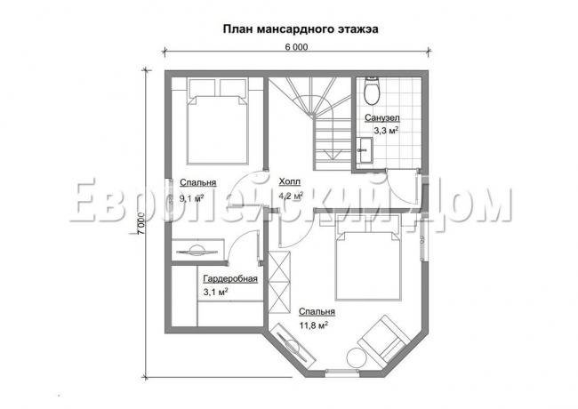 Anordningen av den andre etasje. Fasaden av huset. Foto kilde: dom-bt.com