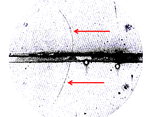 Bubble spor av flygende positron