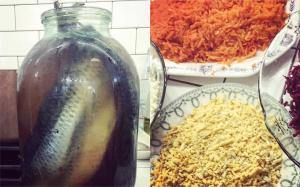Smak til med salt og stek silden strøk i 3 dager før det nye året i henhold til oppskriften Margarita Simonyan